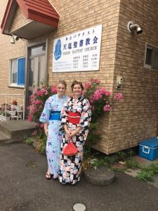 Yukatas in front of church