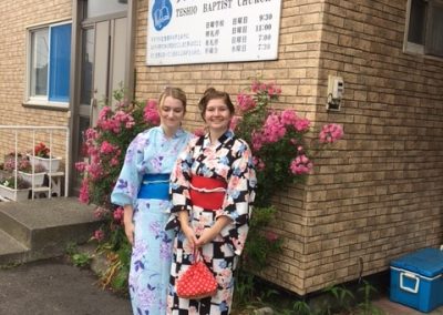 Yukatas in front of church